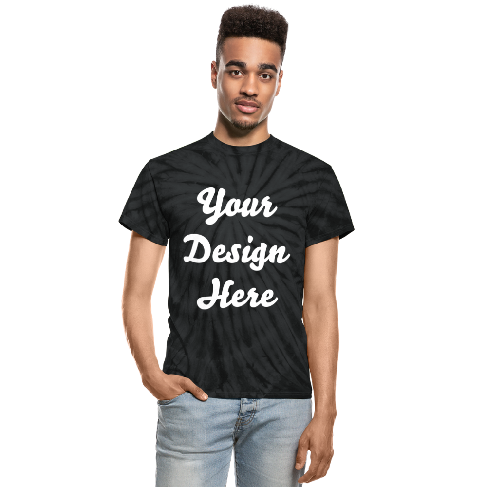 Unisex Tie Dye T-Shirt - spider black