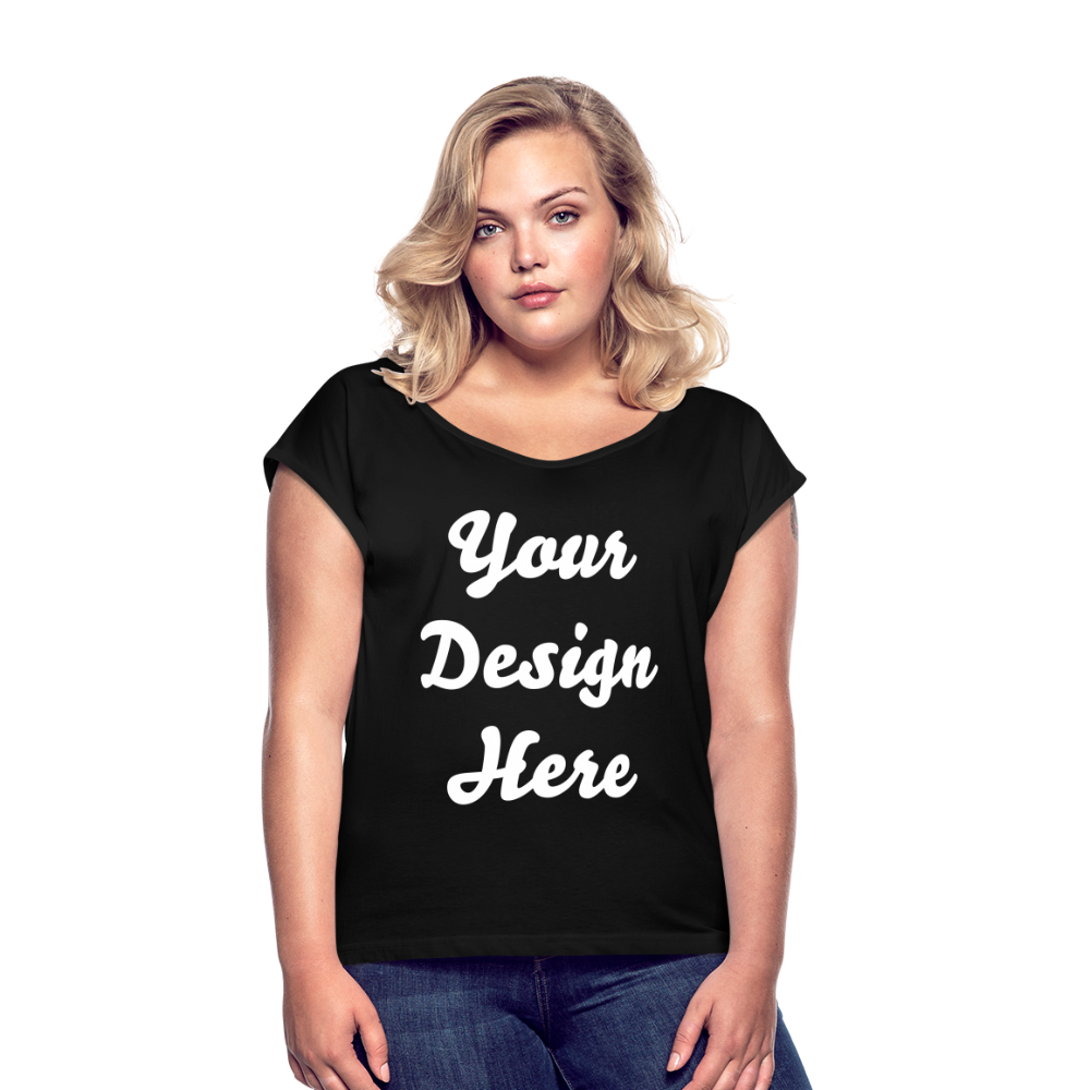 Women's Roll Cuff T-Shirt - black