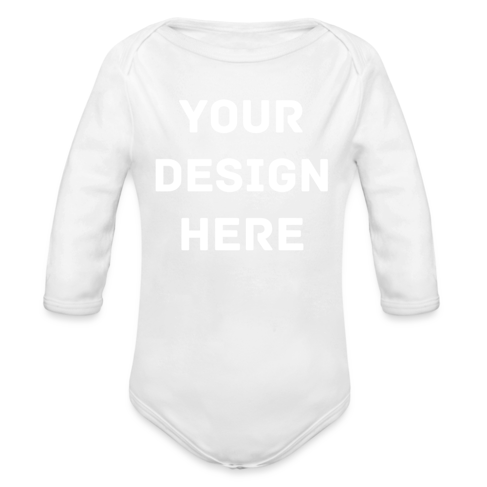 Organic Long Sleeve Baby Bodysuit - white