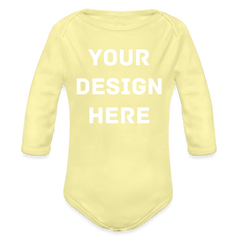 Organic Long Sleeve Baby Bodysuit - washed yellow