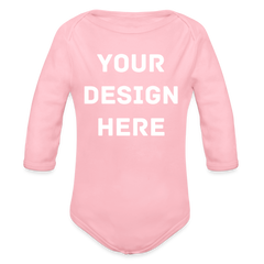 Organic Long Sleeve Baby Bodysuit - light pink