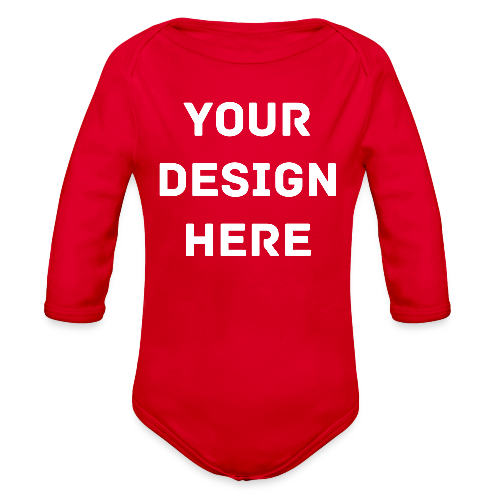 Organic Long Sleeve Baby Bodysuit - red