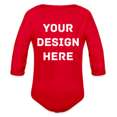Organic Long Sleeve Baby Bodysuit - red