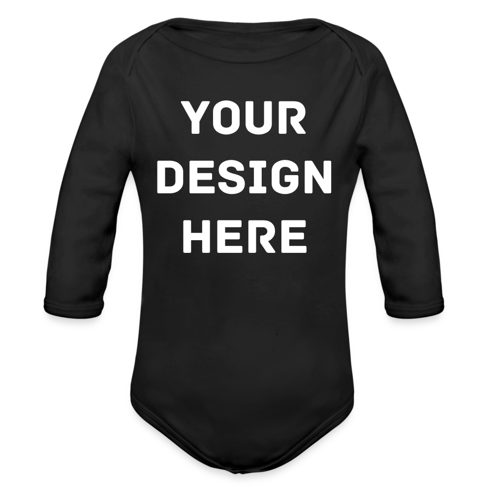 Organic Long Sleeve Baby Bodysuit - black