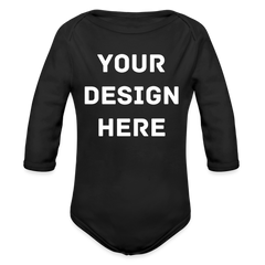 Organic Long Sleeve Baby Bodysuit - black