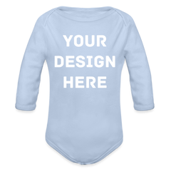 Organic Long Sleeve Baby Bodysuit - sky