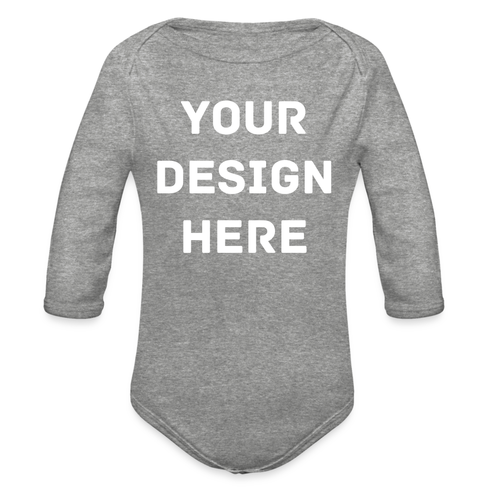 Organic Long Sleeve Baby Bodysuit - heather grey