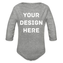 Organic Long Sleeve Baby Bodysuit - heather grey
