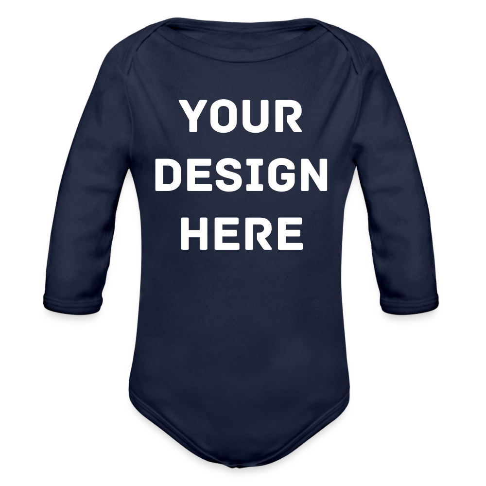 Organic Long Sleeve Baby Bodysuit - dark navy