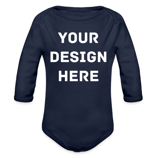 Organic Long Sleeve Baby Bodysuit - dark navy