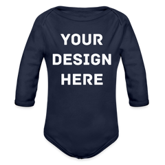 Organic Long Sleeve Baby Bodysuit - dark navy