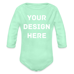 Organic Long Sleeve Baby Bodysuit - light mint
